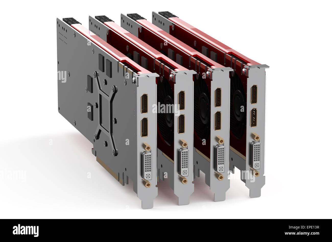 Cartes vidéo isolé sur fond blanc Banque D'Images