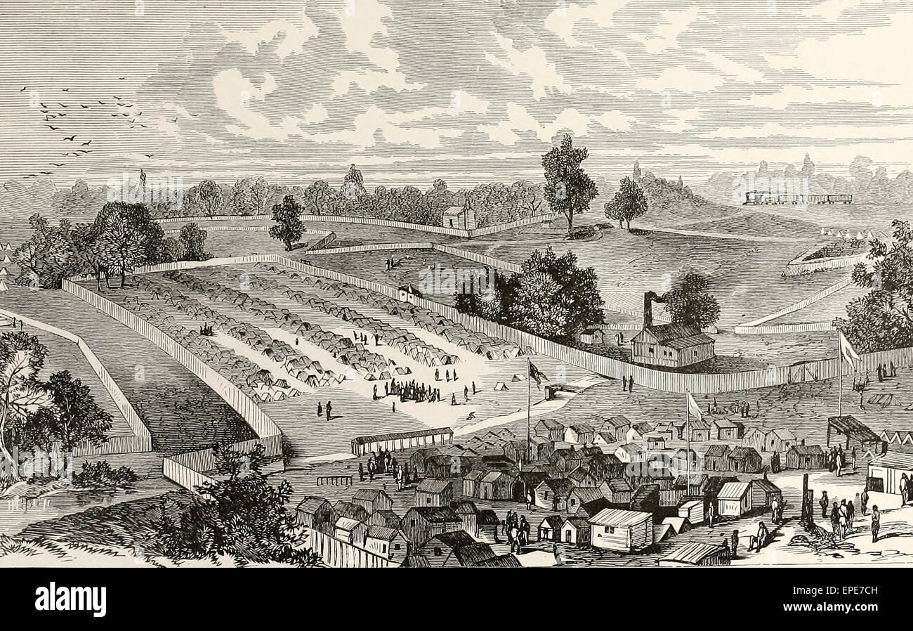 Camp de la prison d'Andersonville, en Géorgie au cours de la guerre civile USA Banque D'Images