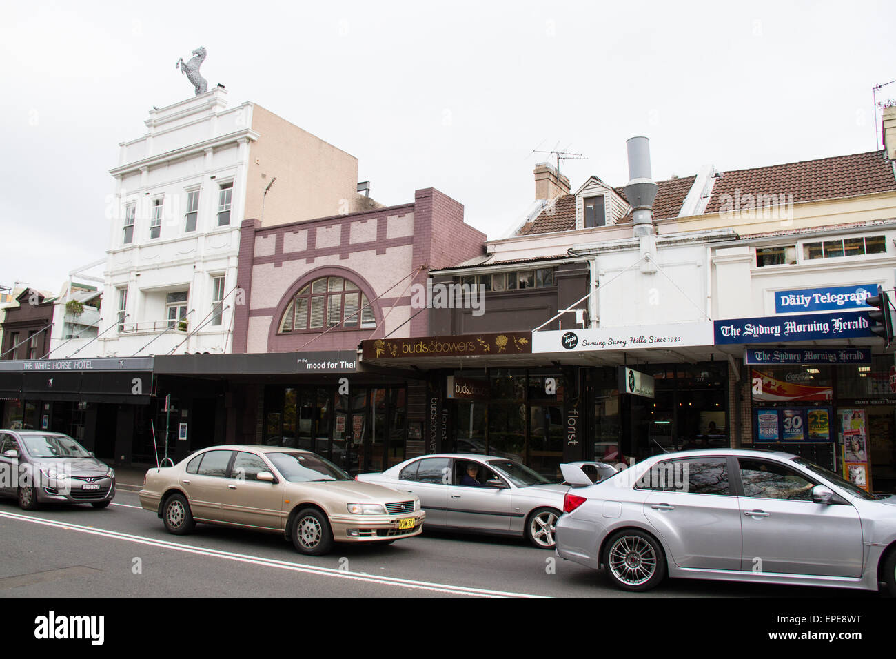 Le White Horse Hotel sur Crown Street, Surry Hills, Sydney, Australie. Banque D'Images
