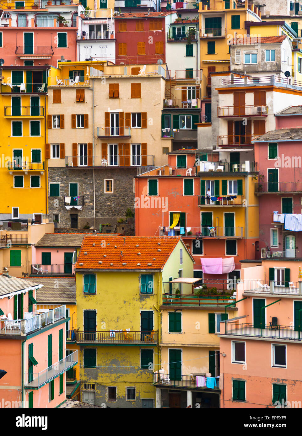 Manarola colorés village, Cinque Terre, Italie. Banque D'Images