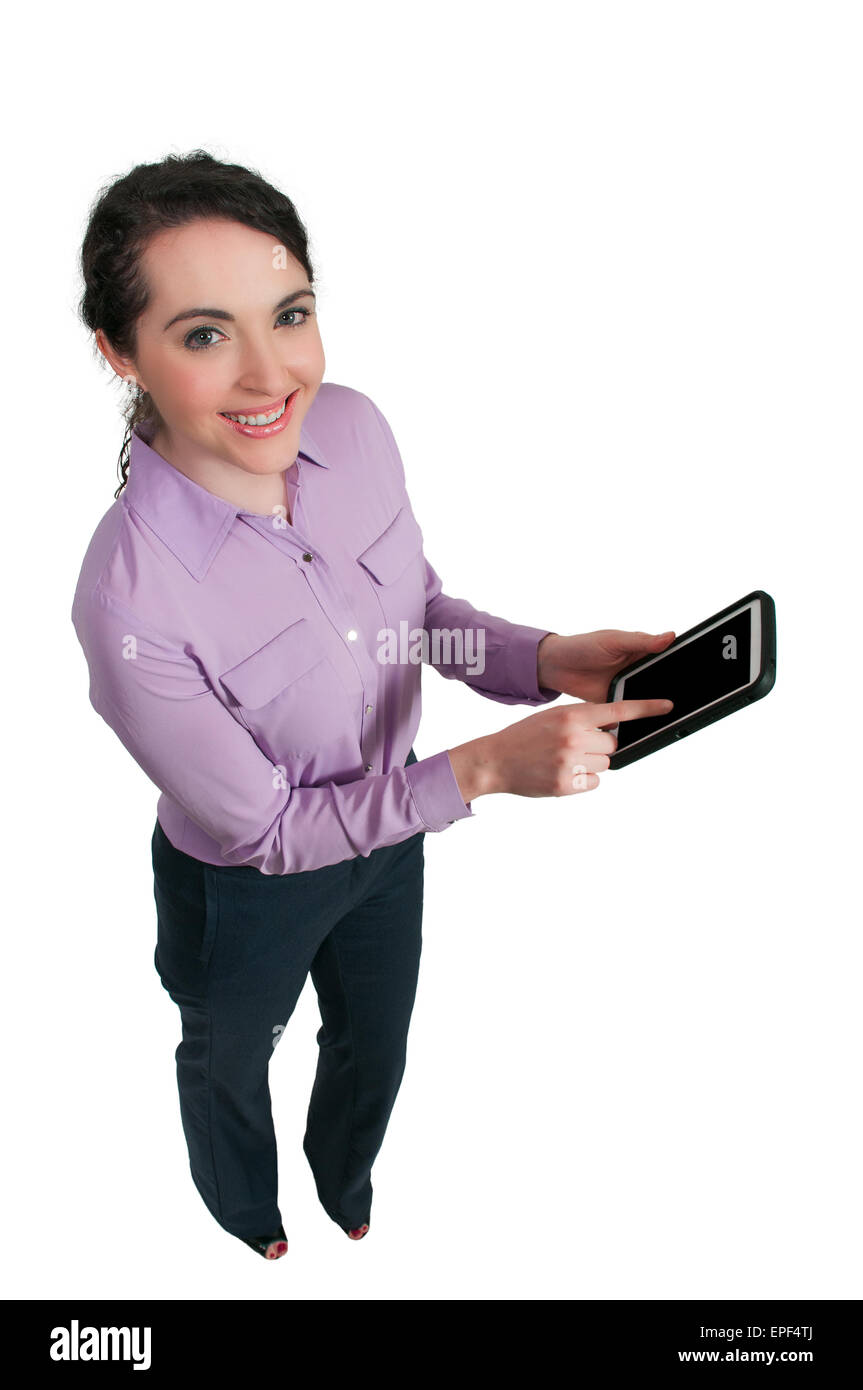 Woman Using Tablet Banque D'Images