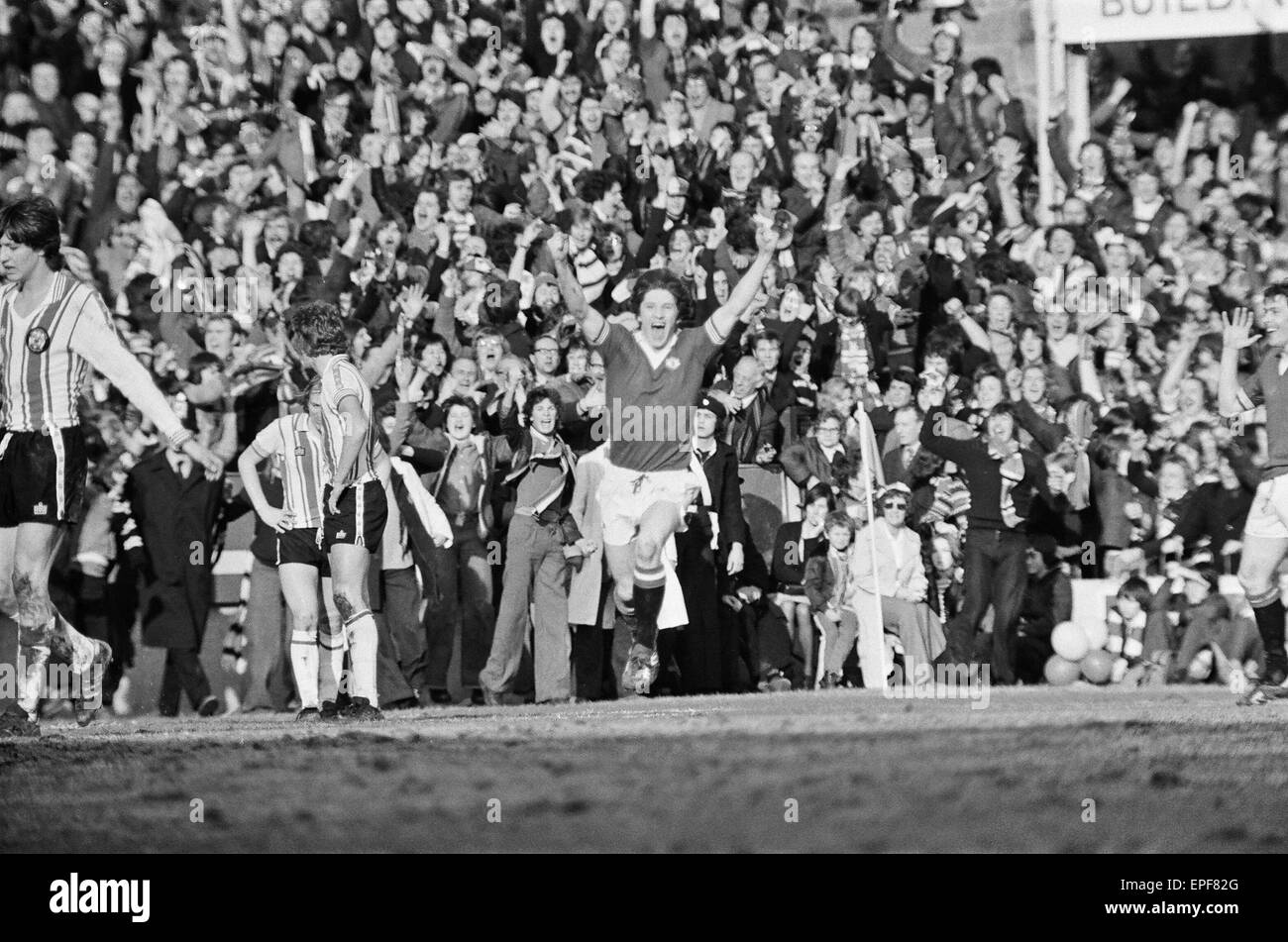 Southampton 2-2 Manchester United. 5e tour de la FA Cup match à la Dell. Samedi 26 février 1977. Banque D'Images