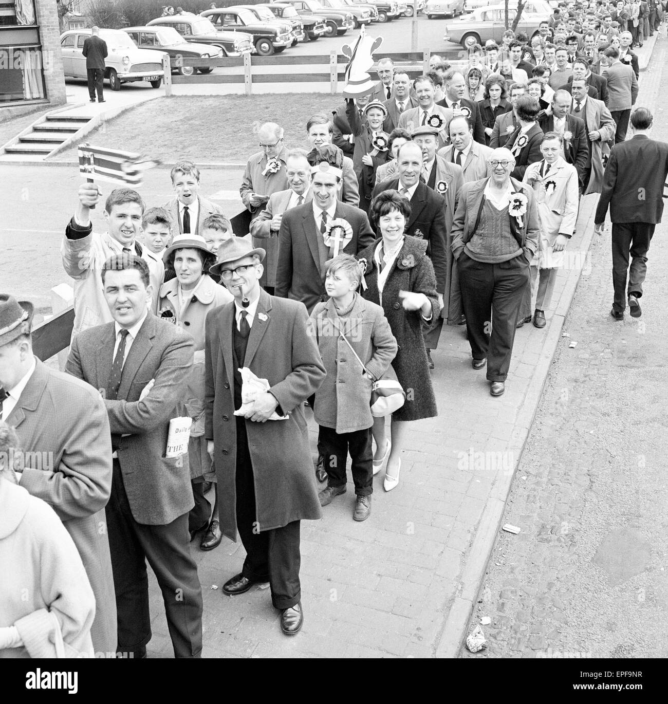 Southampton v Manchester United, FA Cup semi finale match à Villa Park, samedi 27 avril 1963. Score final : Manchester United 1-0 Southampton Nombre de spectateurs 68 000 Banque D'Images