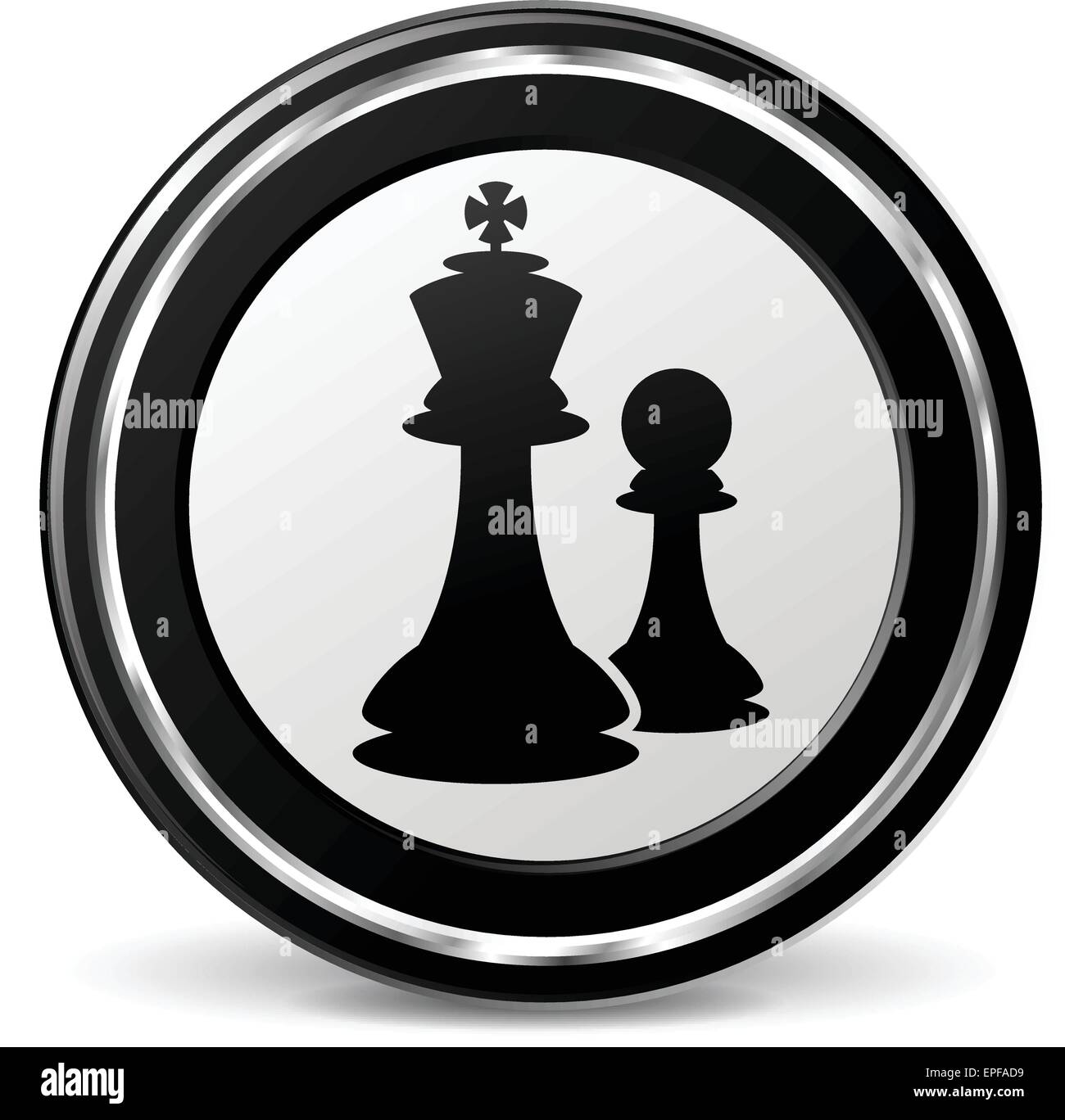 Illustration de l'icône d'échecs noir et argent Illustration de Vecteur