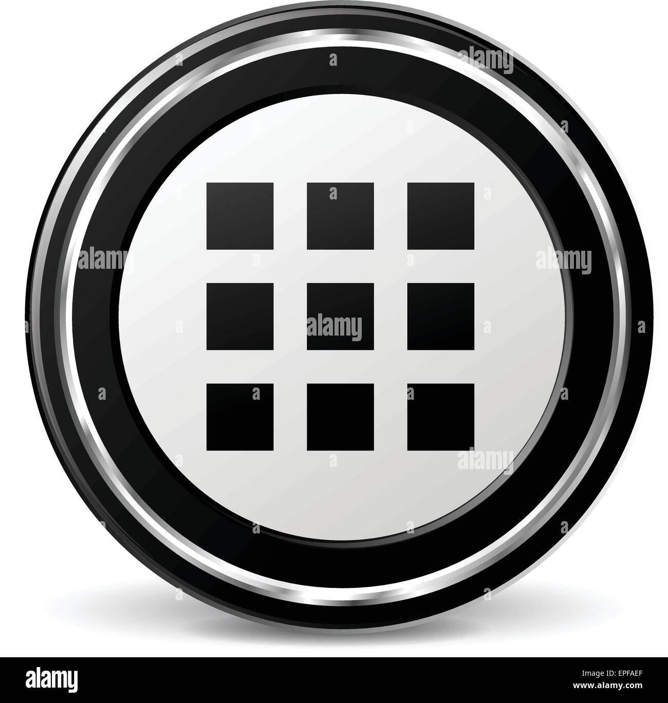 Illustration de l'icône applications noir et argent Illustration de Vecteur