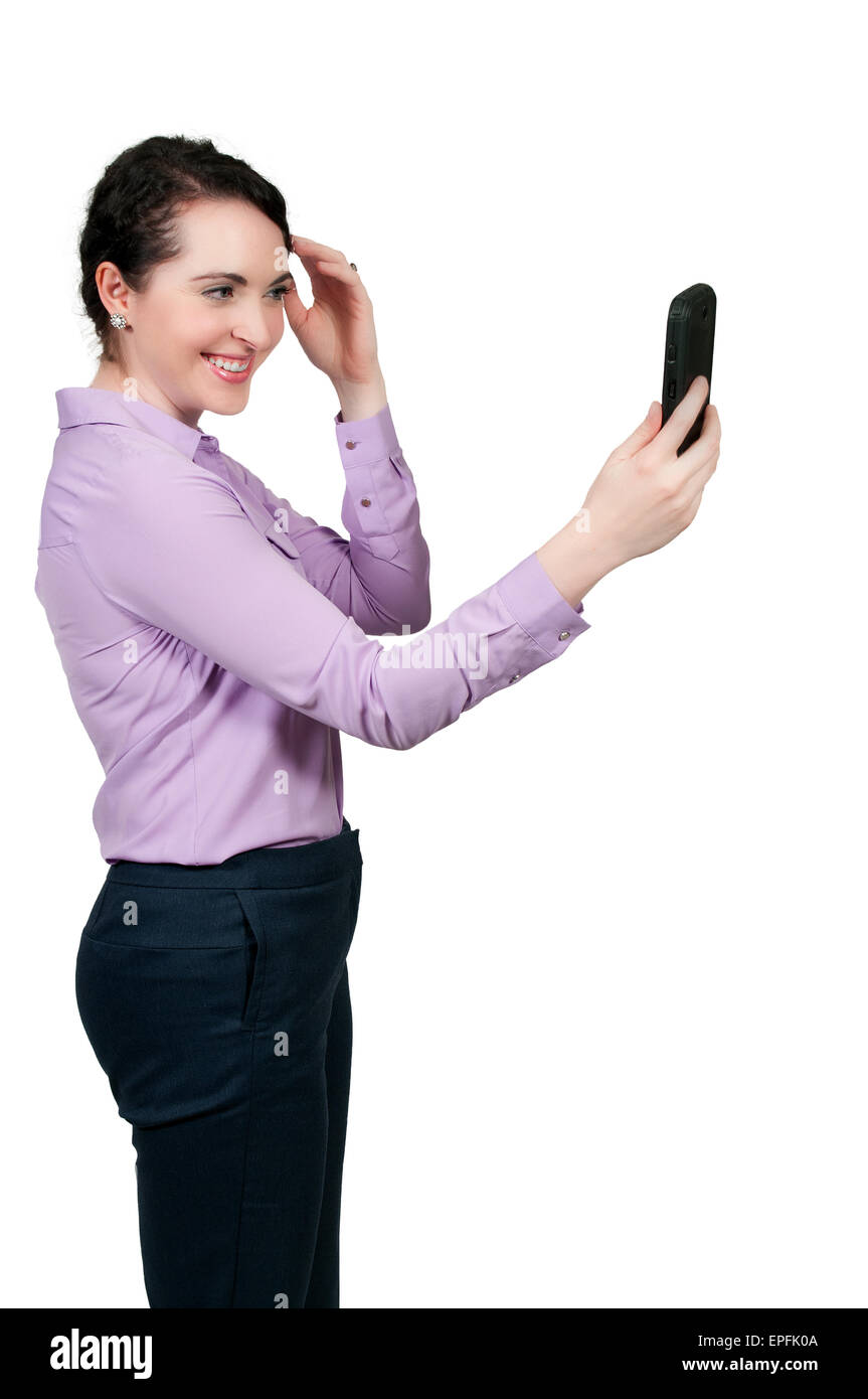 Woman taking a selfies Banque D'Images