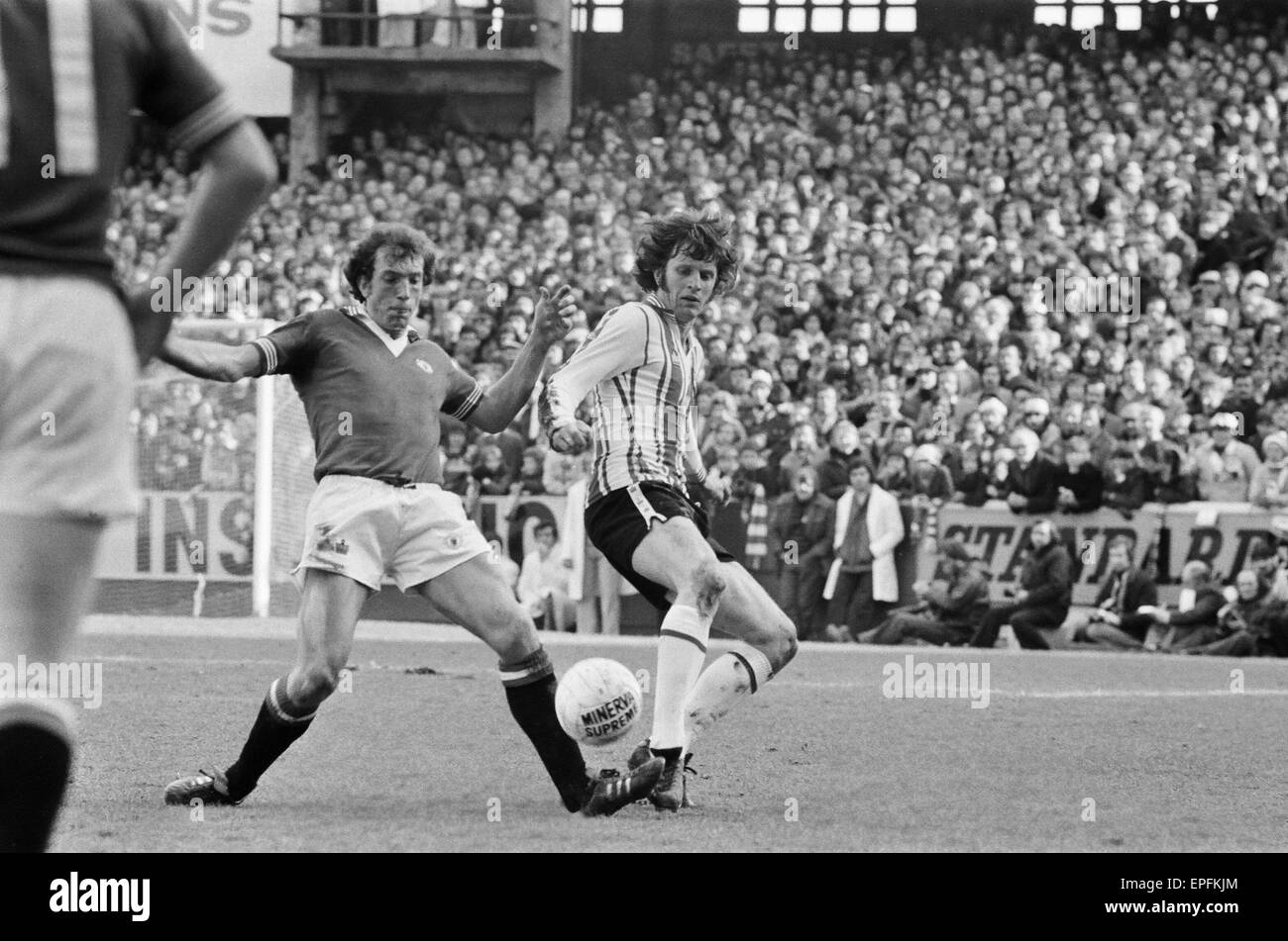 Southampton 2-2 Manchester United. 5e tour de la FA Cup match à la Dell. Samedi 26 février 1977. Banque D'Images