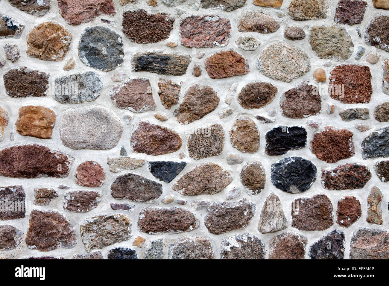 Mur de pierre faite de briques et de blocs erratiques, Basse-Saxe, Allemagne, Europe Banque D'Images