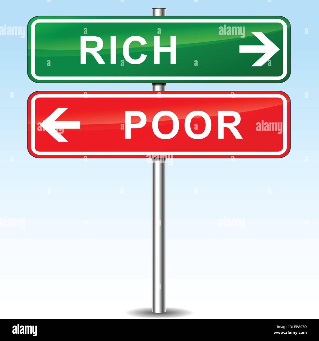 Illustration de riches et pauvres directional sign Illustration de Vecteur