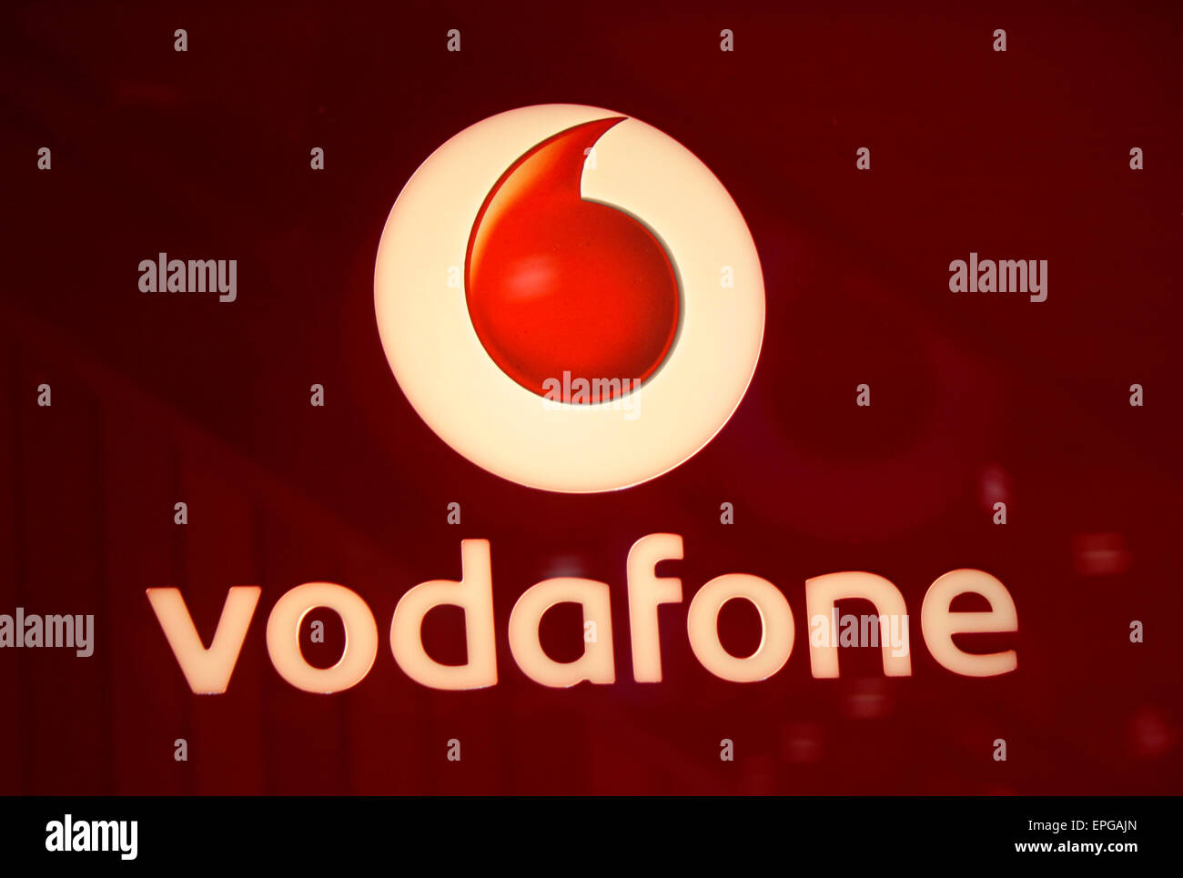 Markennamen : 'Vodafone', Berlin. Banque D'Images