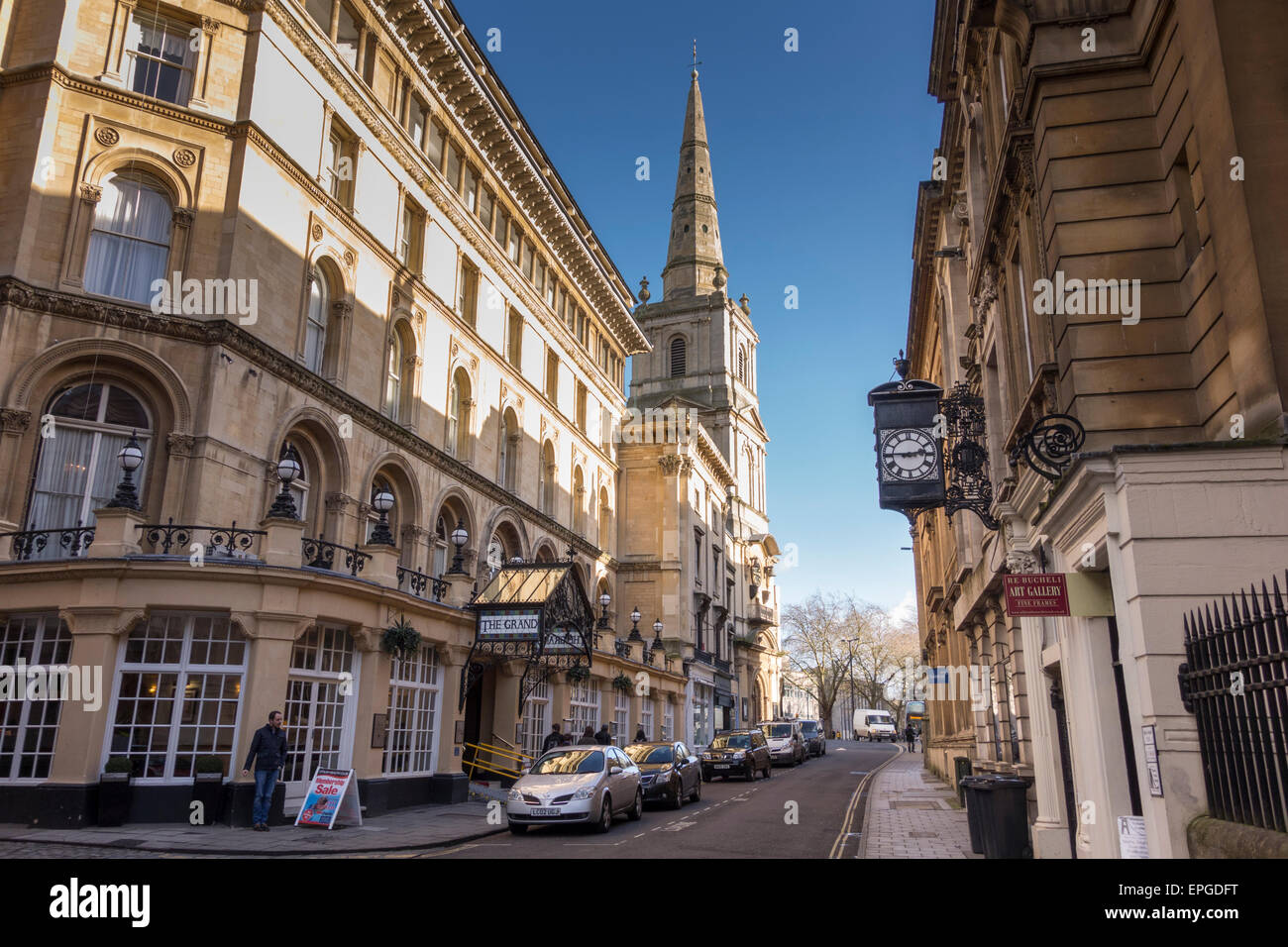 Le Grand Hôtel et l'Église du Christ dans Broad Street, Bristol, UK Banque D'Images