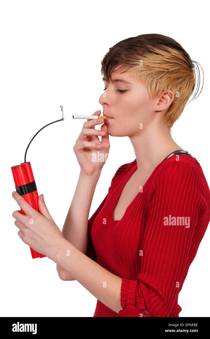 Fumeur de femme Banque D'Images