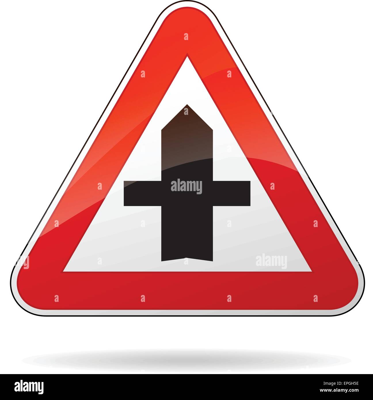 Illustration du panneau pour isolé triangulaire route prioritaire Illustration de Vecteur