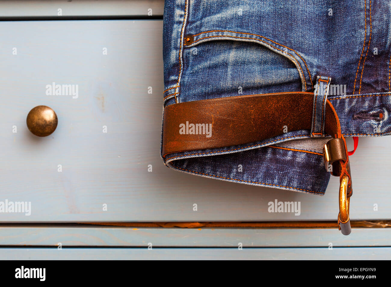 ans bleu jeans Banque D'Images