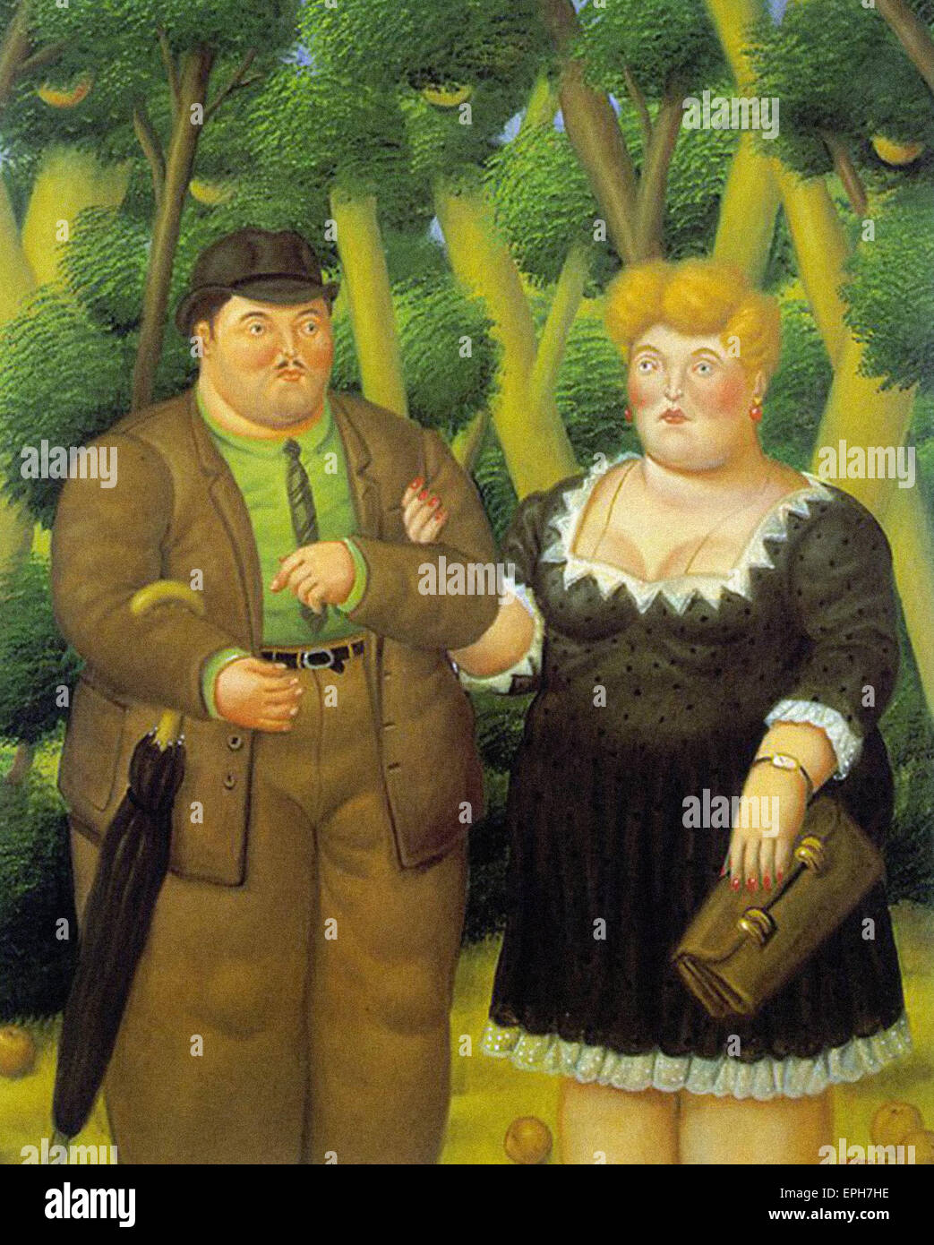 Un couple de Fernando Botero Banque D'Images