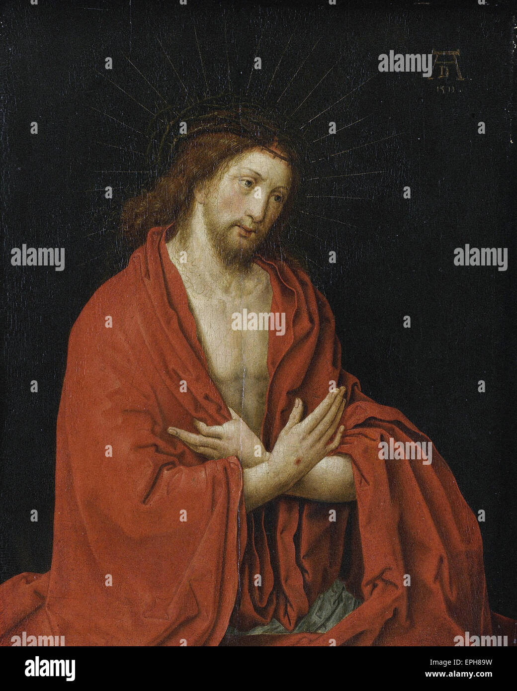Lucas van Leyden Christ avec couronne d'épines Banque D'Images