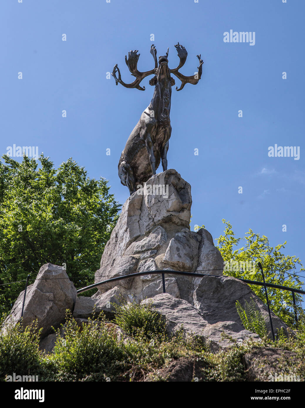 La statue de caribou, Terre-Neuve Memorial Park sur la Grande Guerre de bataille de la Somme l'une des 5 statues sur ce front de l'Ouest Banque D'Images