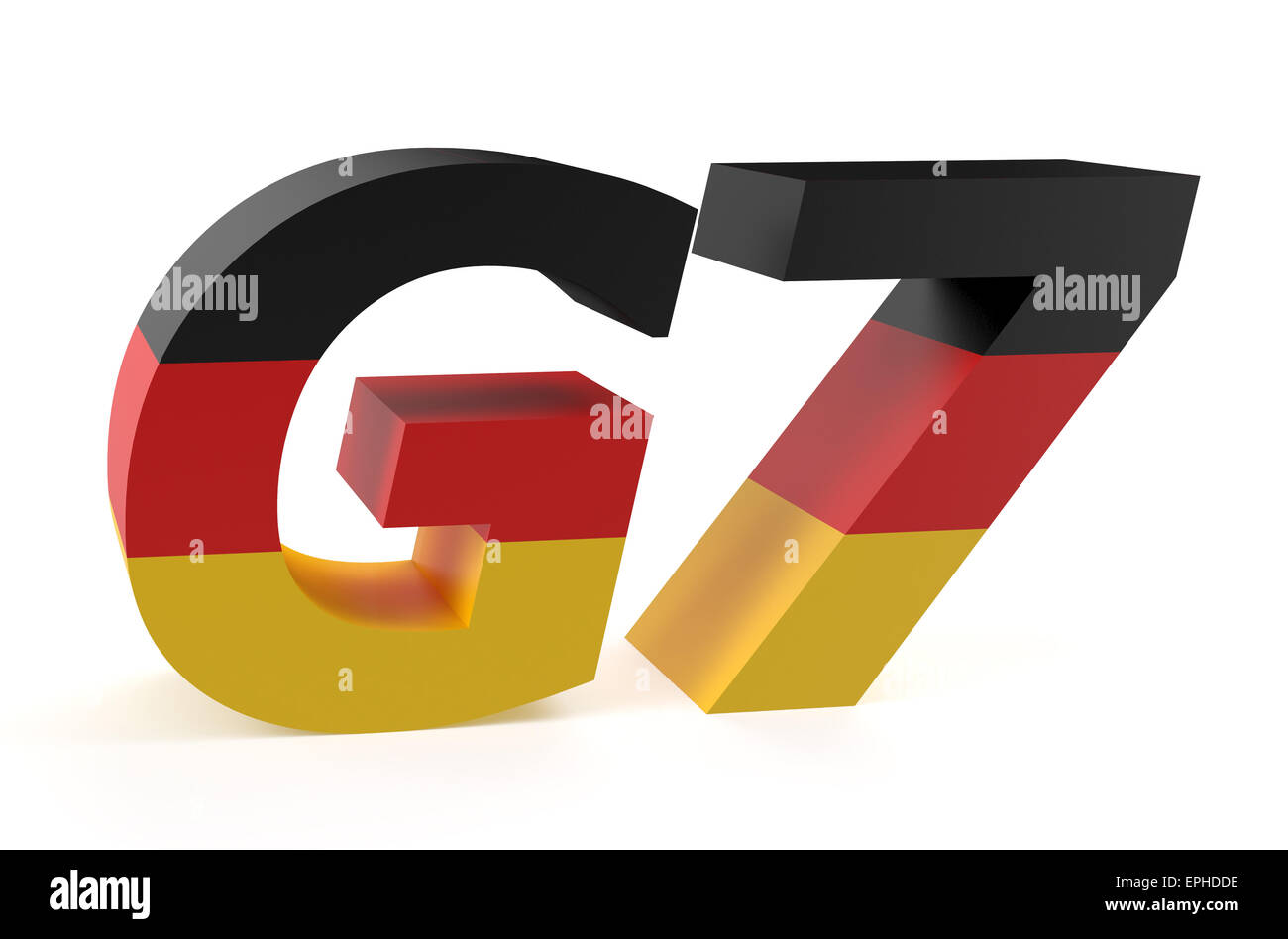 Sommet du G7 en Allemagne concept isolé sur fond blanc Banque D'Images