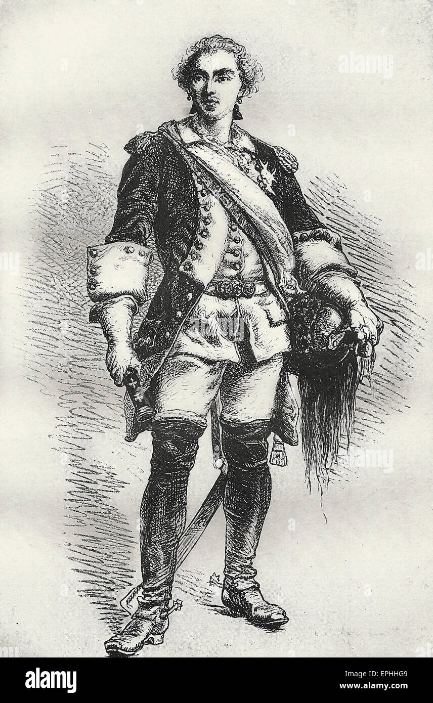 Saxe - Marshall Maurice, comte de Saxe était un soldat Saxon service en français qui est devenu un prévôt et plus tard aussi le Maréchal Général de France. Banque D'Images