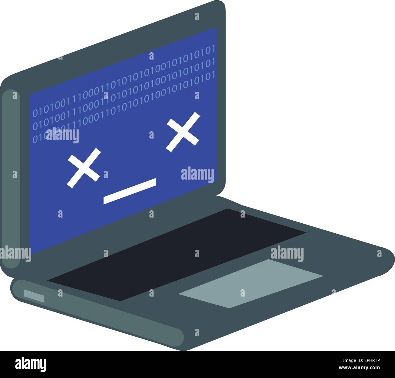 Vector illustration d'ordinateur ne fonctionne pas correctement. Illustration de Vecteur