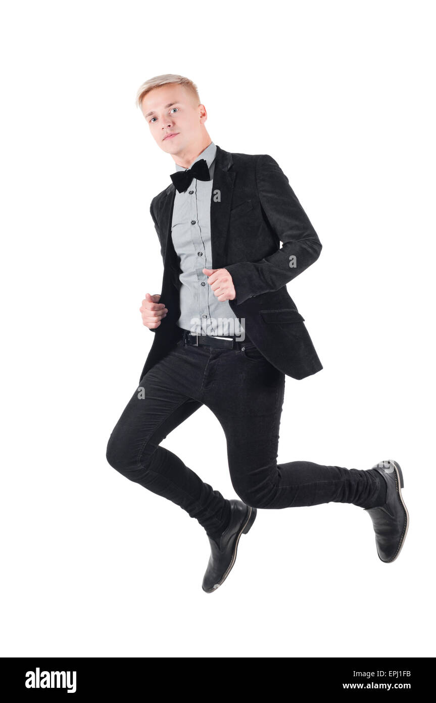 Young caucasian man dans l'air Banque D'Images Young caucasian man dans l'air Banque D'Images