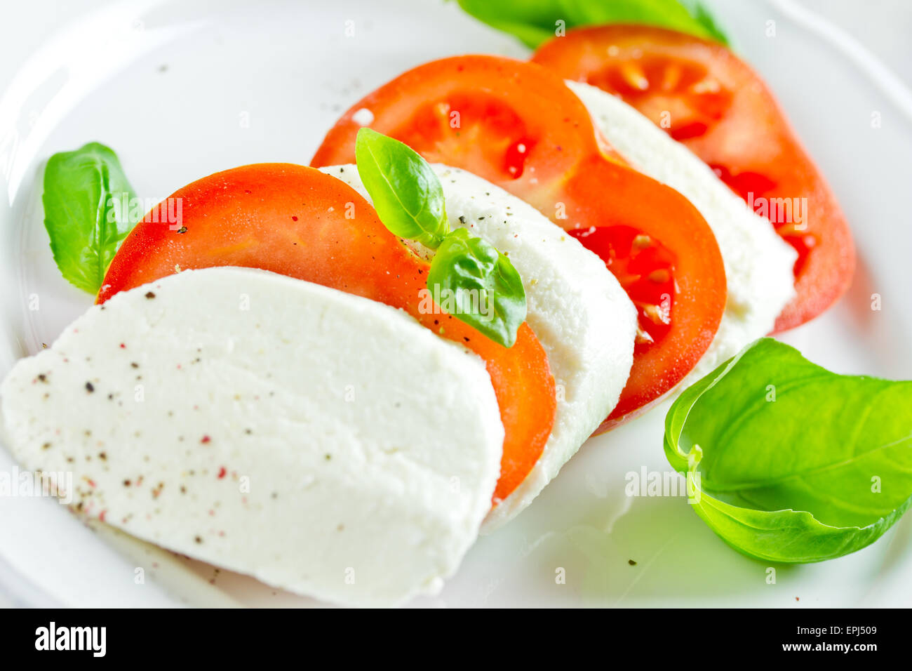 Tomate mozzarella Banque D'Images