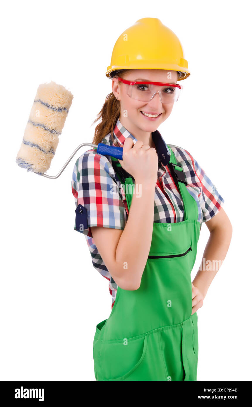 Drole De Femme Peintre De La Construction Photo Stock Alamy
