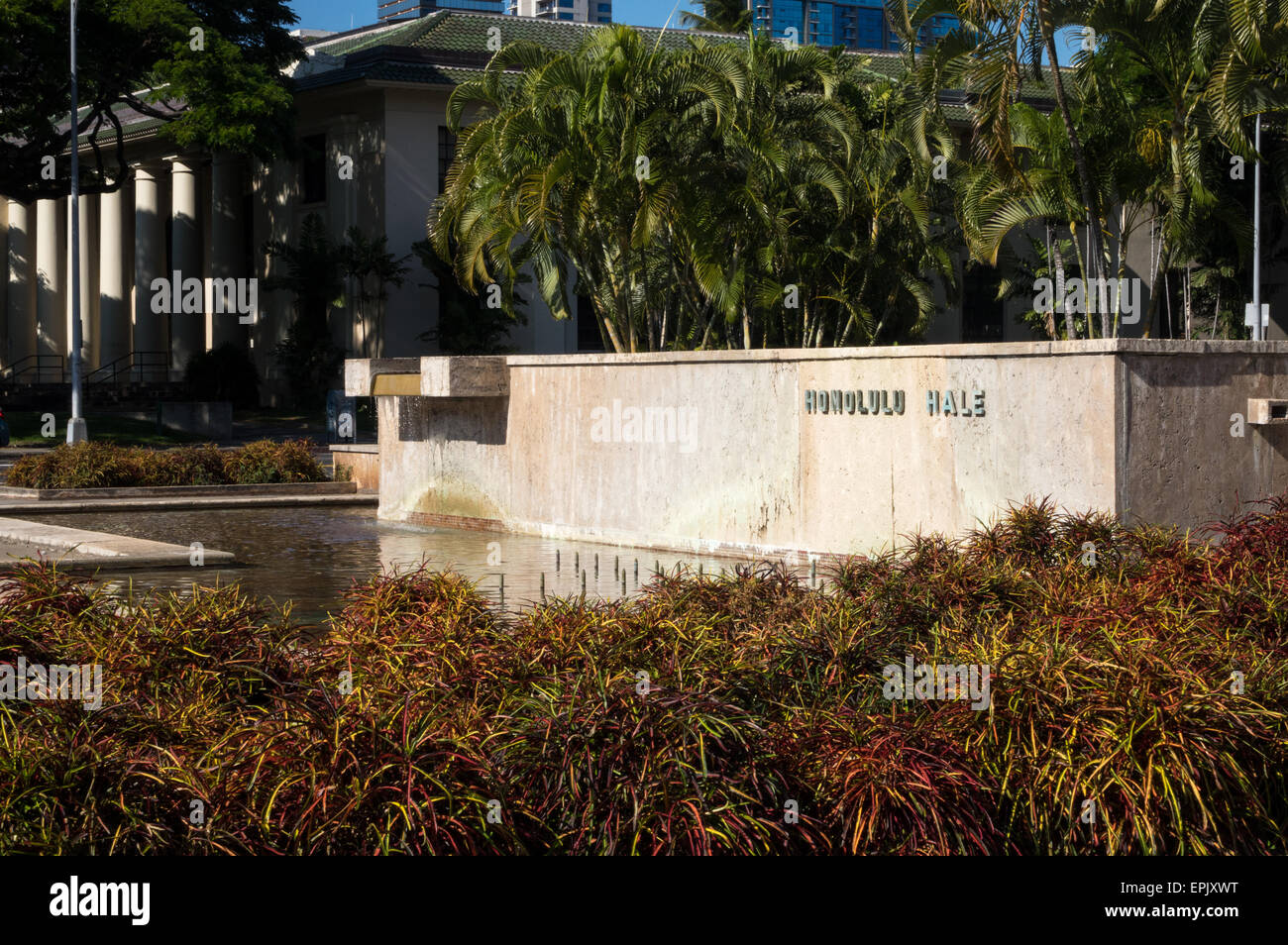 Honolulu Hale siège du gouvernement dans la région Banque D'Images