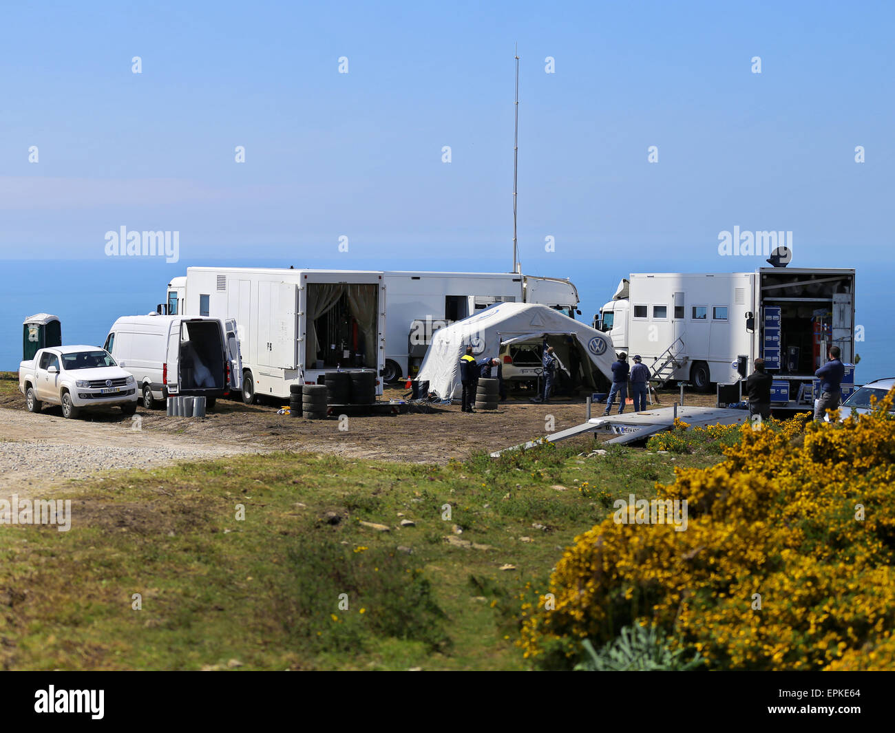 VIANA DO CASTELO, PORTUGAL - 12 MAI : Volkswagen Polo R WRC dans l'essai pour le Rallye du Portugal en Viana do Castelo, Portugal, le 12 mai 2016. Banque D'Images