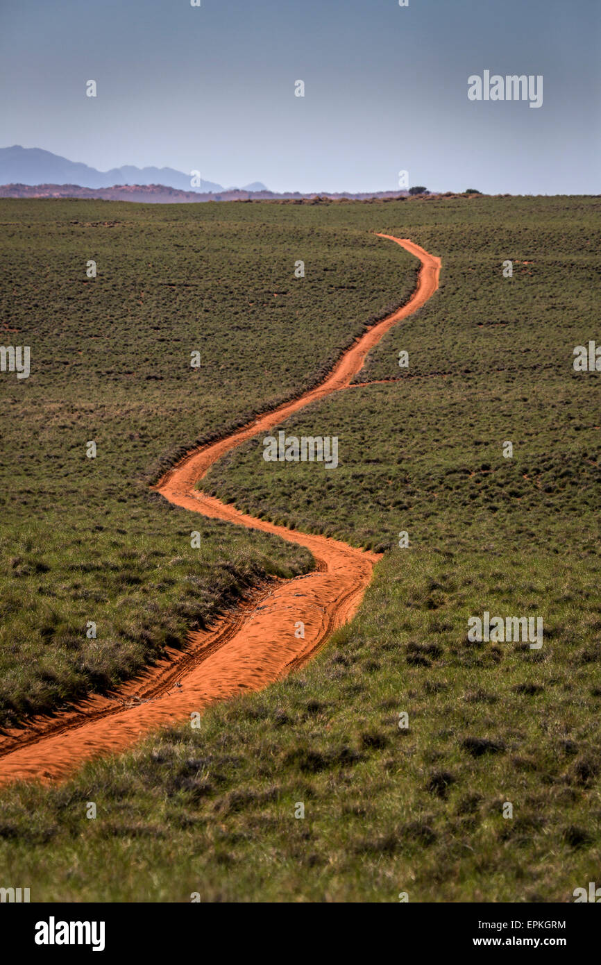 Route vide, la Namibie, l'Afrique Banque D'Images