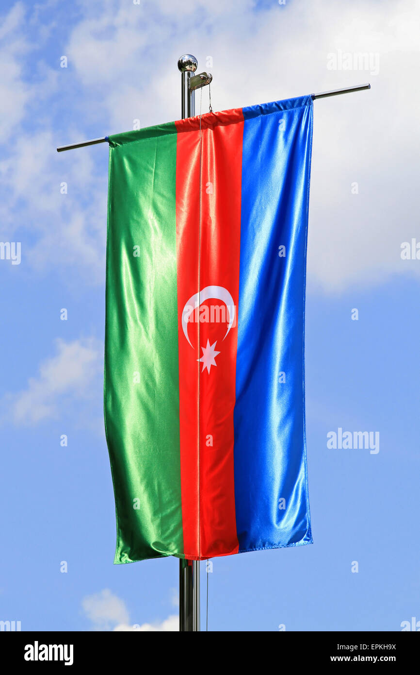 Drapeau de l’Azerbaïdjan Banque D'Images