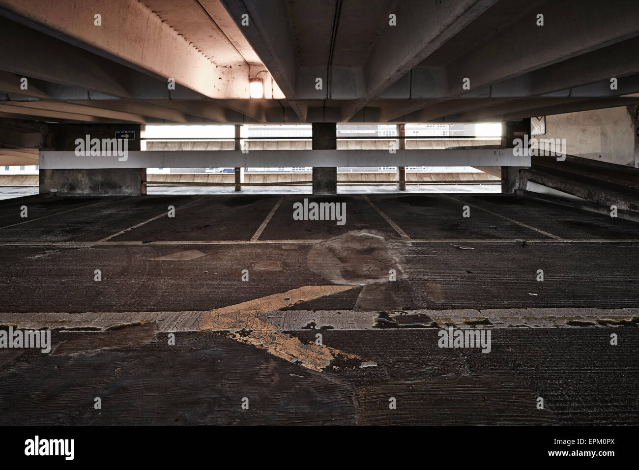 Parking vide dans la gare routière de Preston, Lancashire, England, UK Banque D'Images