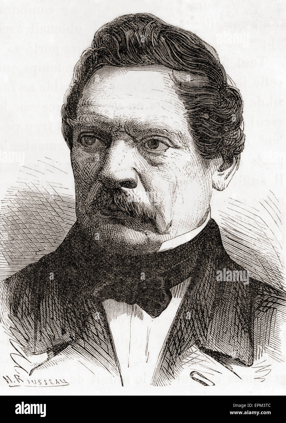 Henri-Gustave Delvigne, 1800 -1876. Soldat français et inventeur d'une nouvelle méthode qui simplifie grandement l'utilisation de canons rayés. Banque D'Images