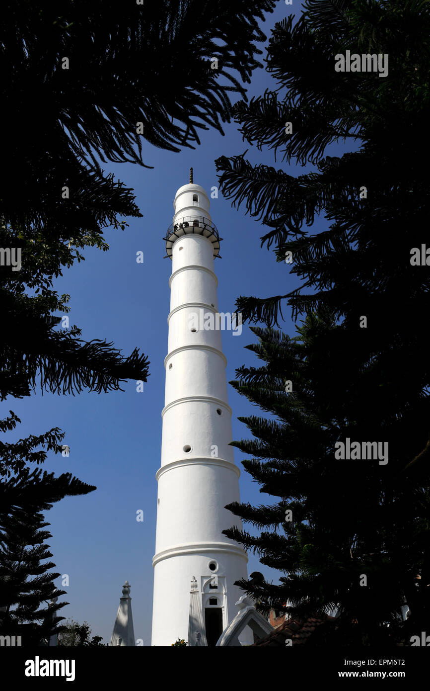 La Bhimsen Tower ou Photo Temple, quartier de Thamel, vieille ville, ville de Katmandou, Népal, Asie. Banque D'Images