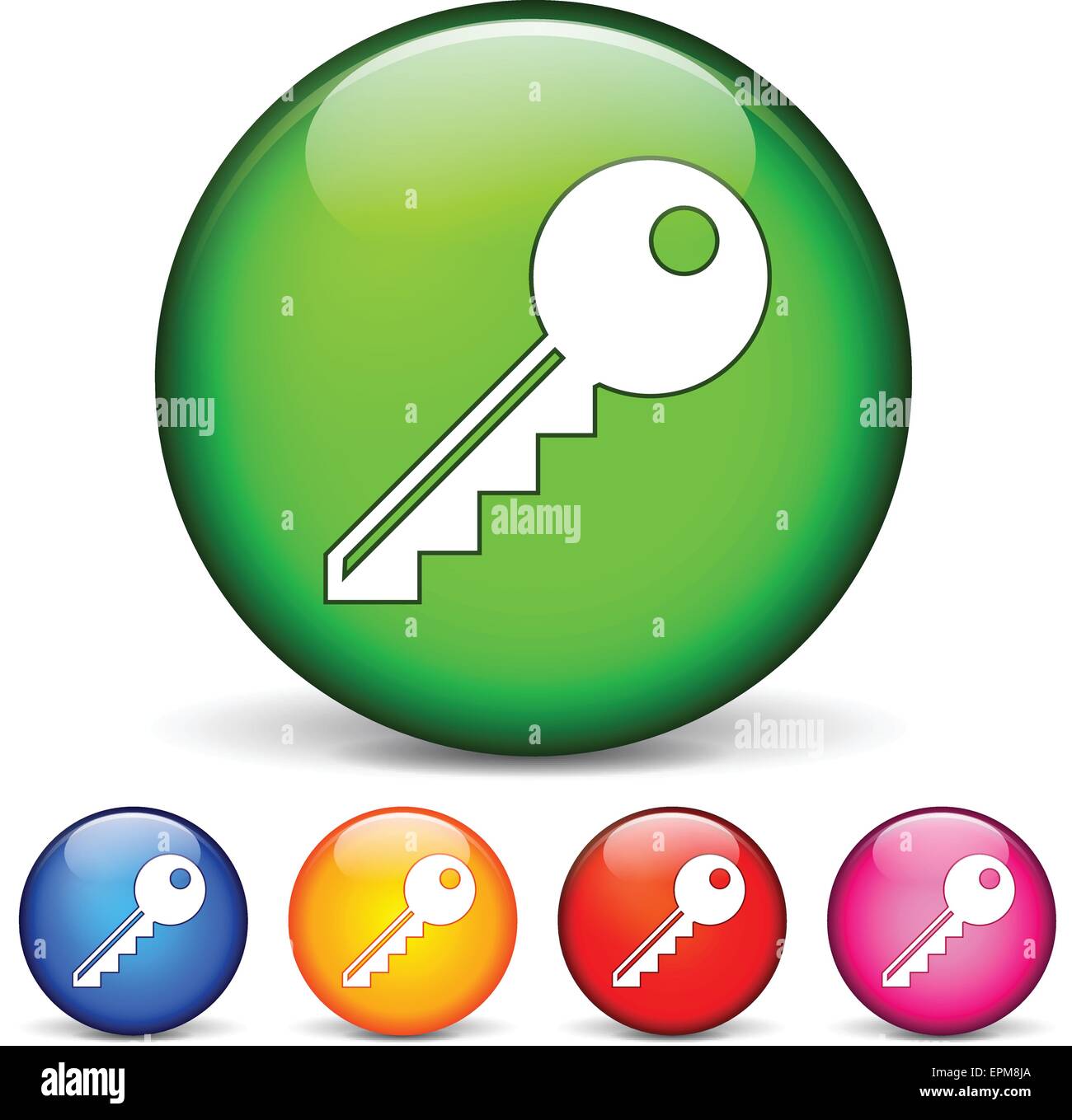 Illustration de cinq icônes cercle pour la clé Illustration de Vecteur
