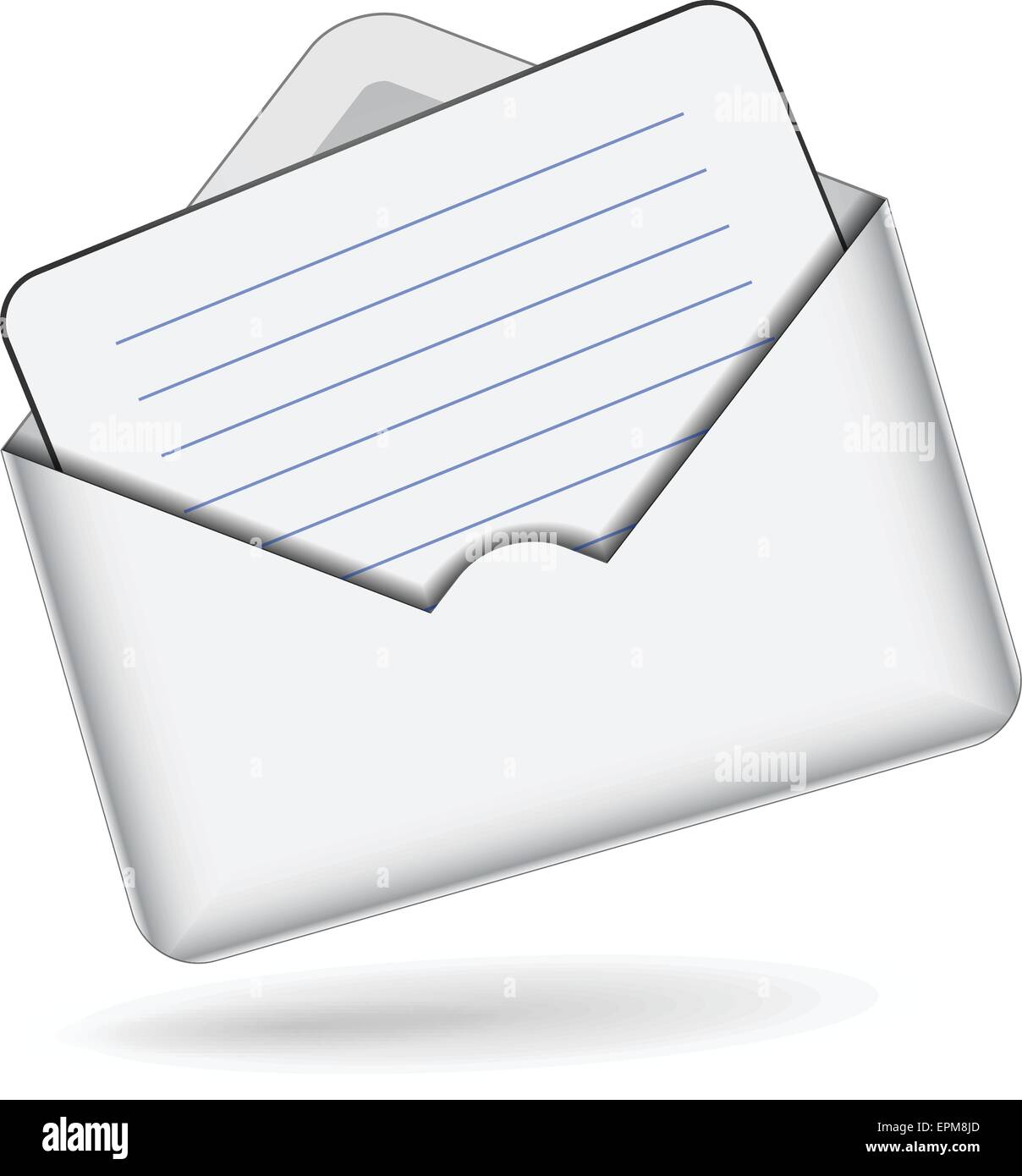 Illustration de mail enveloppe avec du papier à l'intérieur vide Illustration de Vecteur