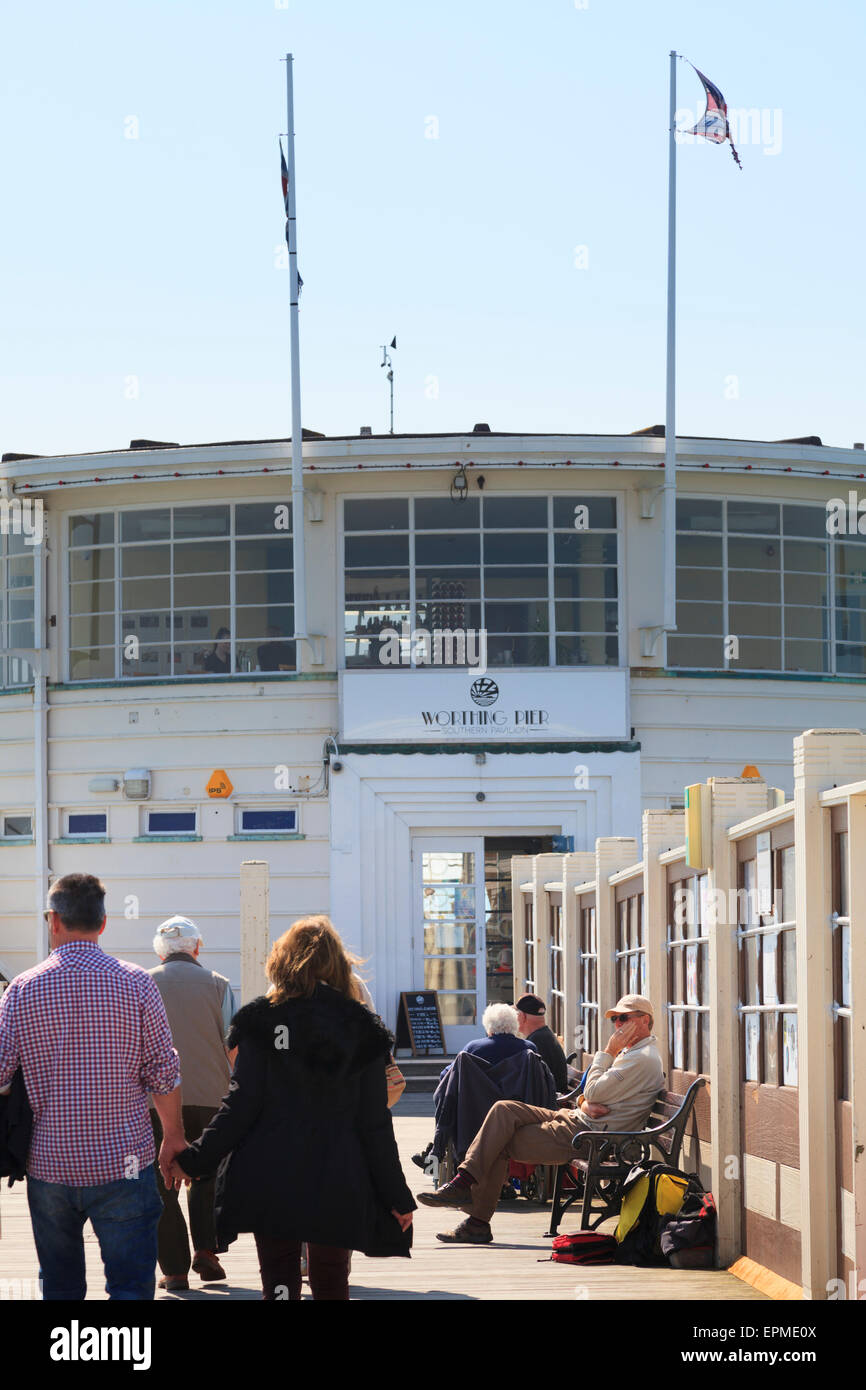 Jetée de Worthing Pavillon Sud Banque D'Images