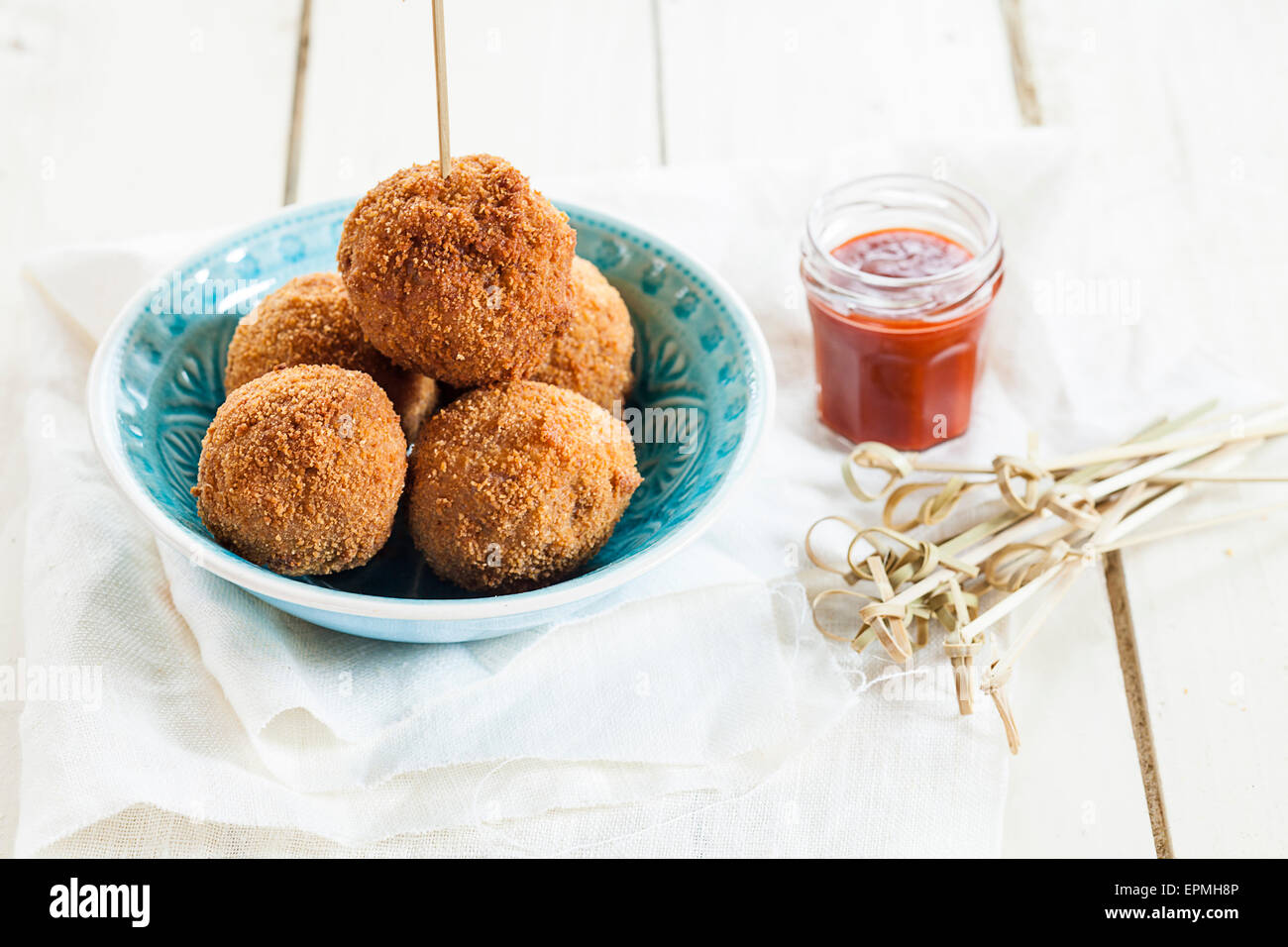 Casse-croûte traditionnel écossais Mini Oeufs Scotch Banque D'Images