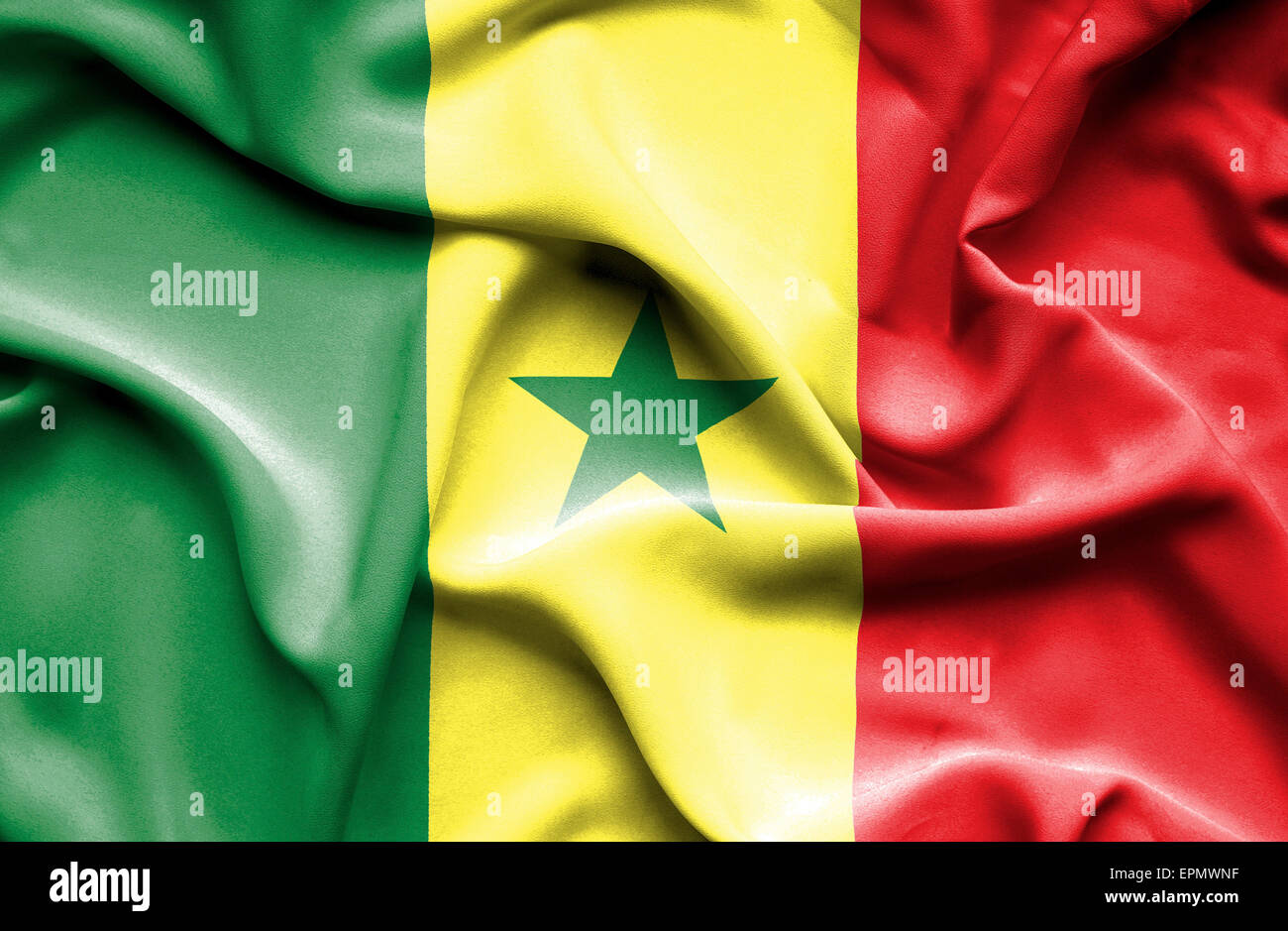 Sénégal waving flag Banque D'Images