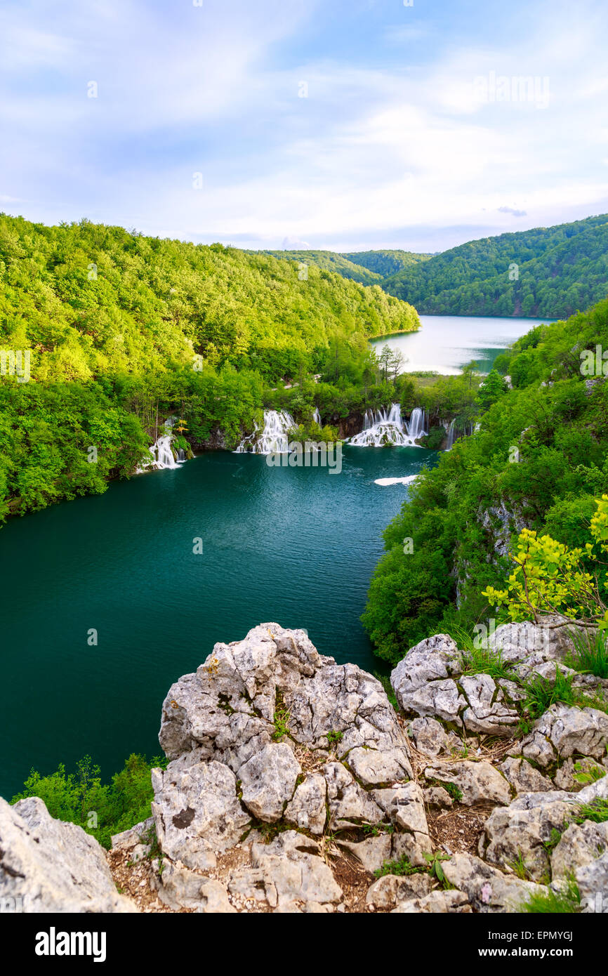 Les lacs de Plitvice Croatie - parc national de l'été Banque D'Images