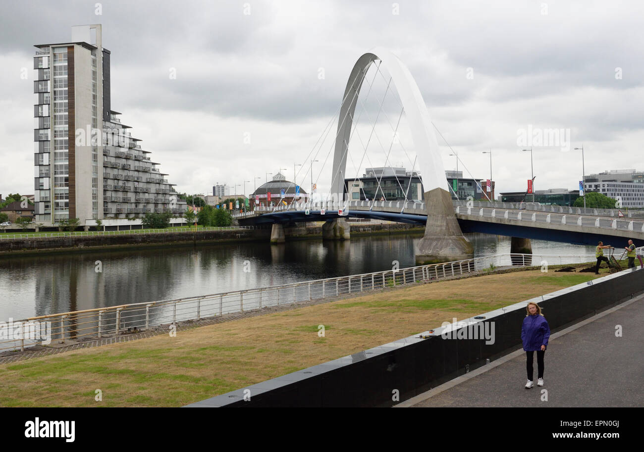 Pont Arc Clyde Clyde Glasgow Scotland UK Banque D'Images