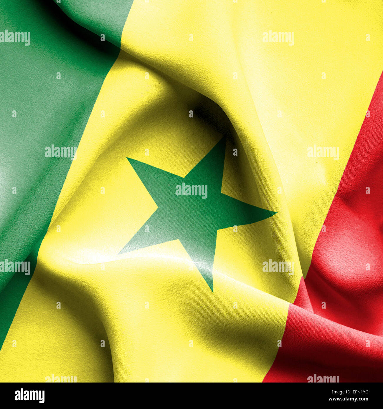 Sénégal waving flag Banque D'Images