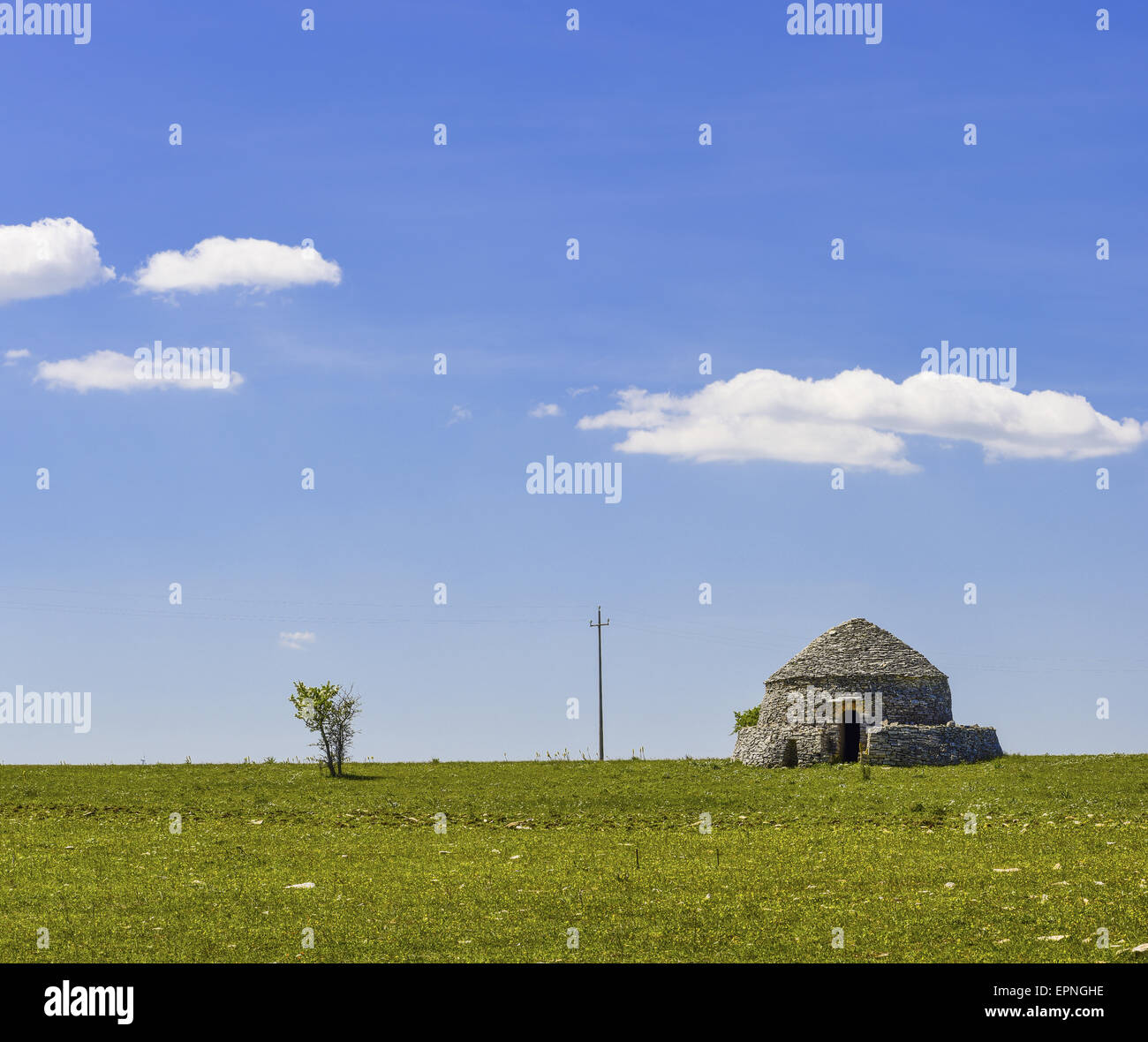 Cabane en pierre, Italie Banque D'Images