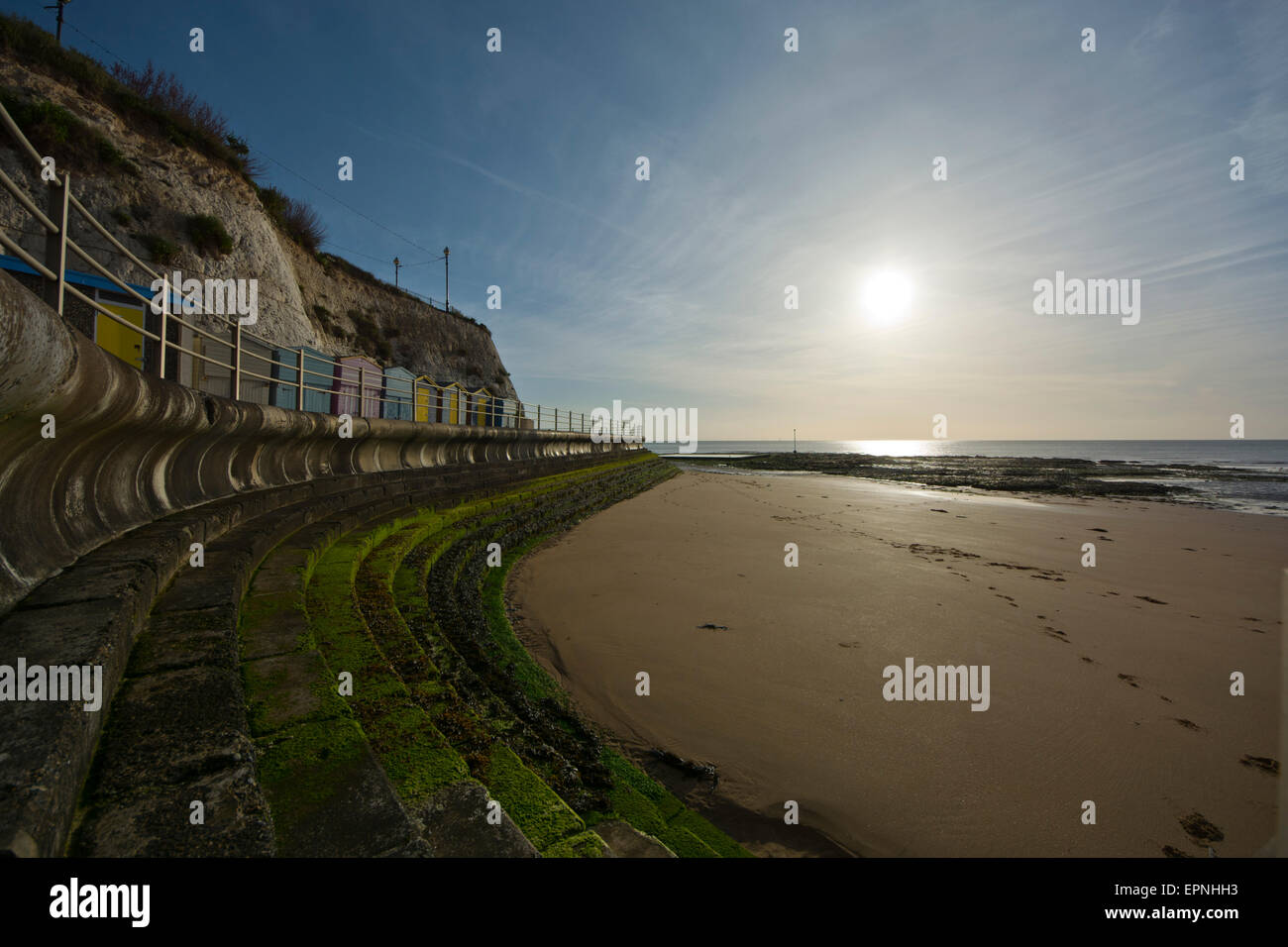 Sea wall beach sun Louisa Bay Banque D'Images