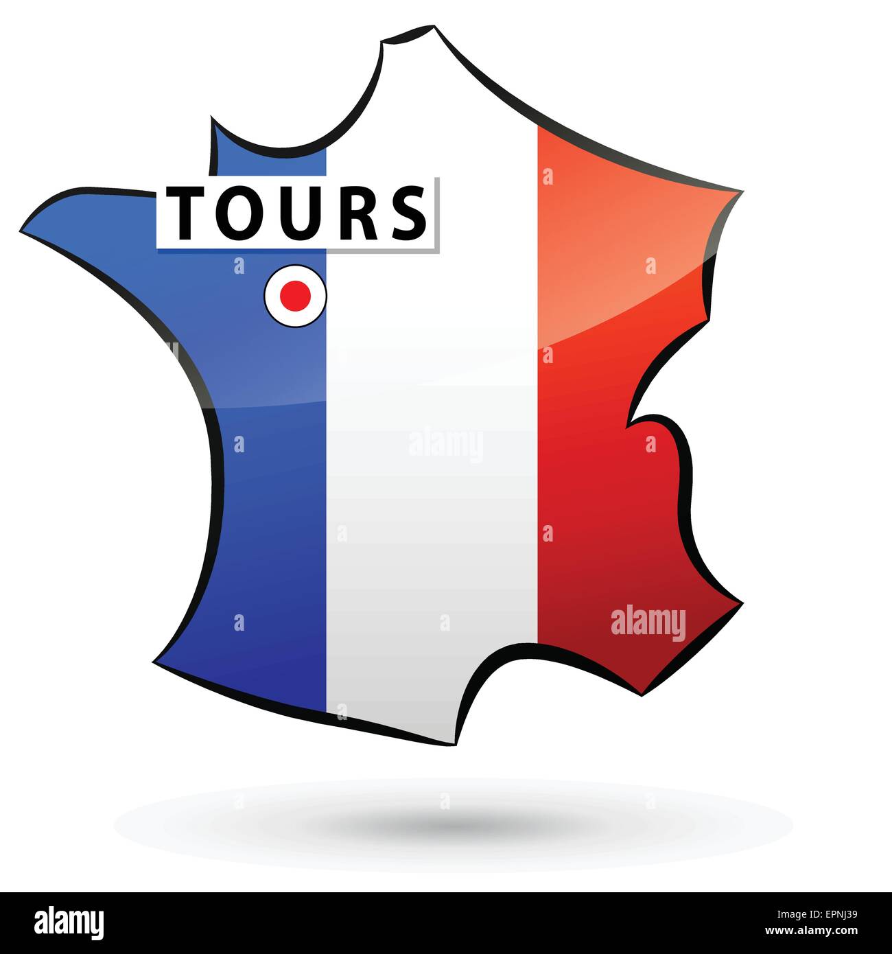 Illustration de l'icône de la carte française pour les visites Illustration de Vecteur