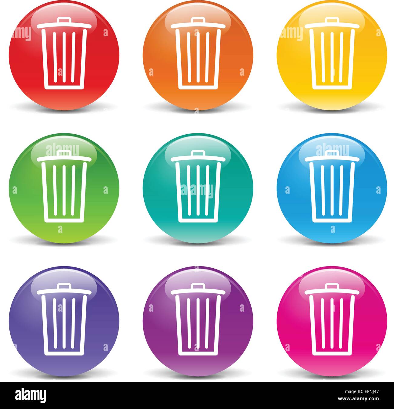 Collection d'icônes de différentes couleurs pour supprimer Illustration de Vecteur