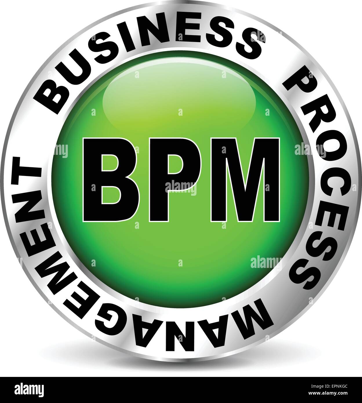 Illustration de la gestion des processus métiers icône verte Illustration de Vecteur