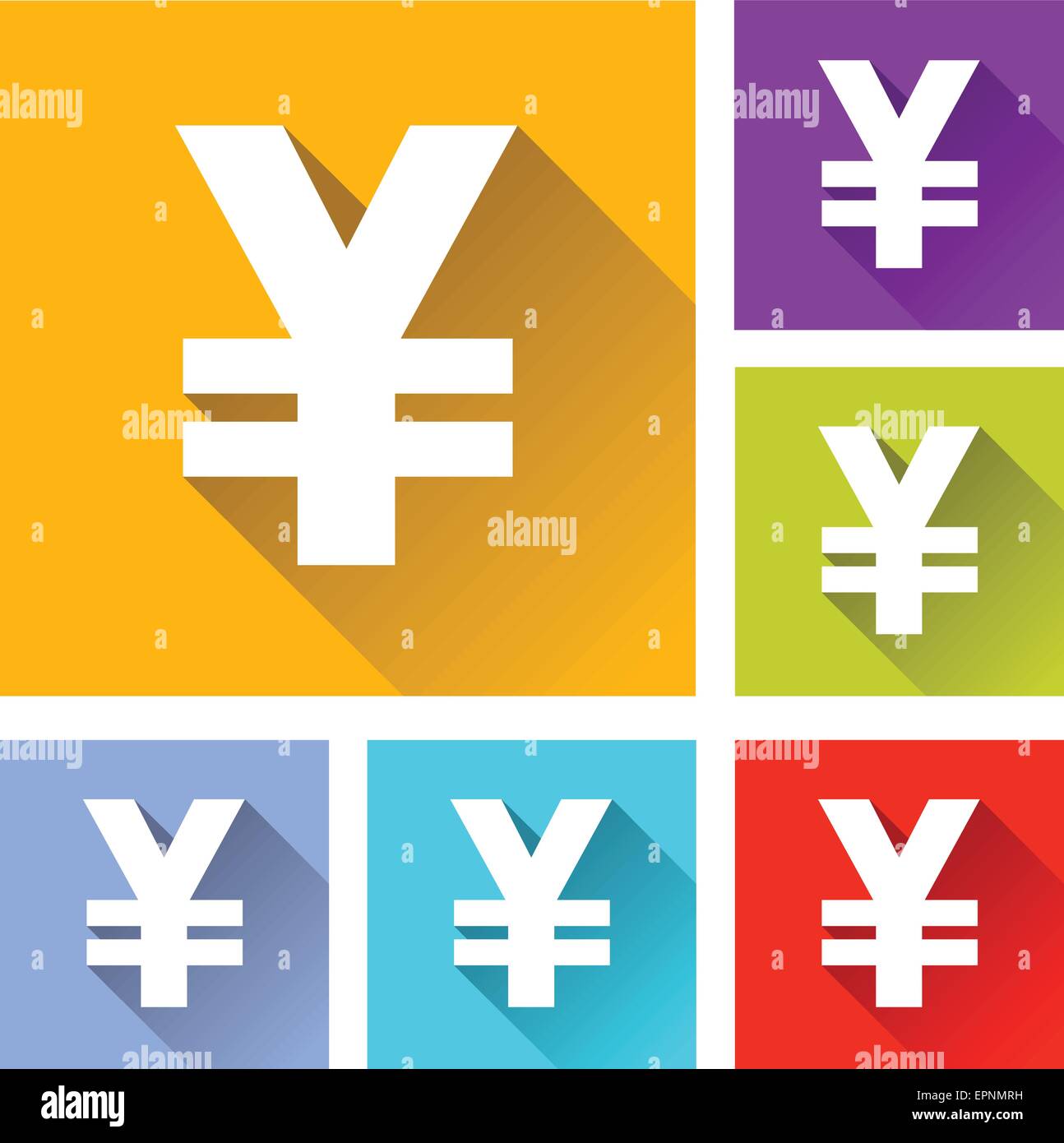 Illustration du modèle plat set d'icônes pour yen Illustration de Vecteur