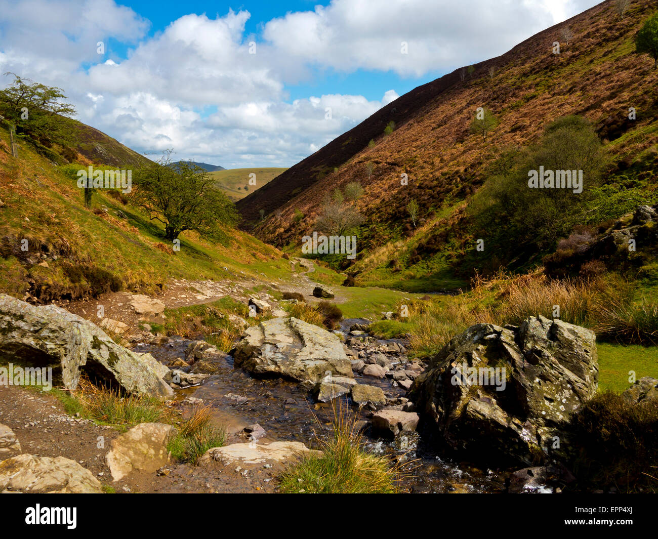 La vallée de moulin à carder sur le long Mynd près de Church Stretton dans le Shropshire Hills England UK Banque D'Images
