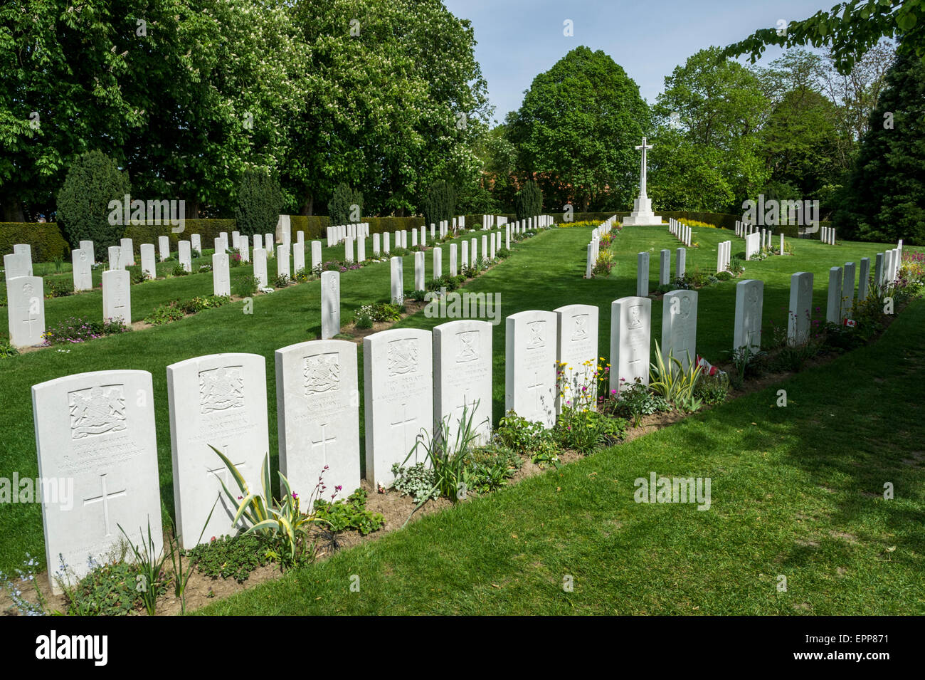 Ypres, remparts Military Cemetery Banque D'Images